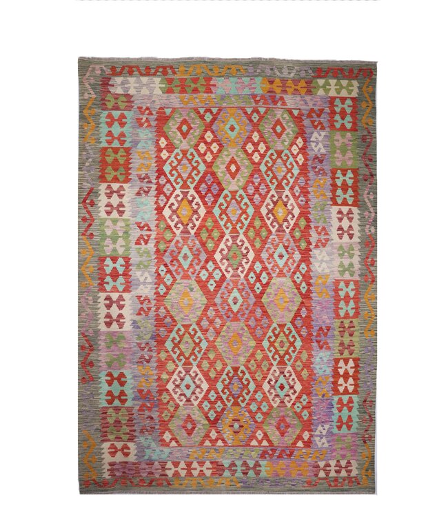 298x203  cm Handmade Afghan Traditional Kilim Area Rug Wool Carpet