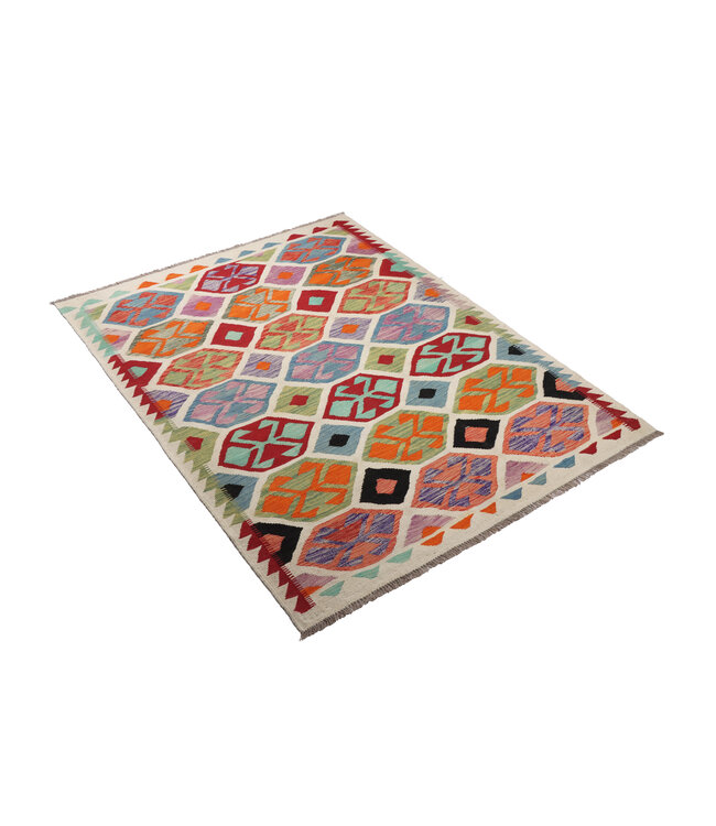 205x156 cm Handgefertigter Afghanischer traditioneller Kilim Teppich Woll