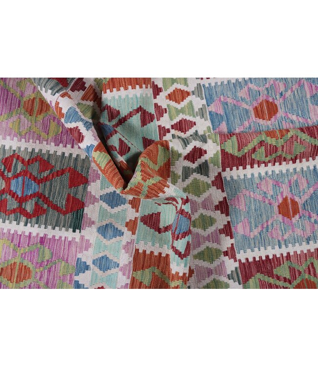 205x156 cm Handmade Afghan Traditional Kilim Area Rug Wool Carpet