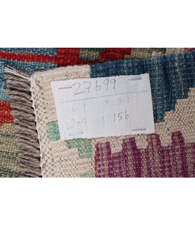 205x156  cm Handgemaakte Afghaanse traditionele Kilim Vloerkleed Wol Tapijt