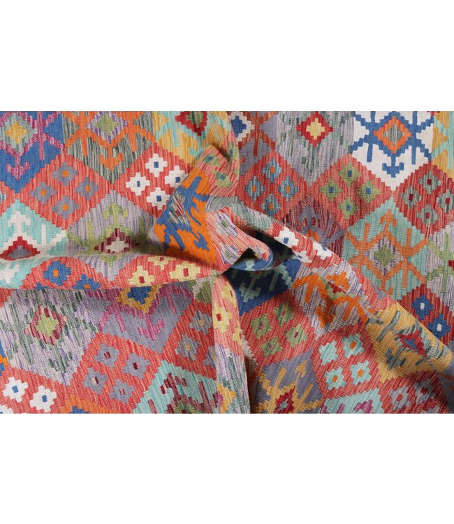 200x153  cm Handgemaakte Afghaanse traditionele Kilim Vloerkleed Wol Tapijt