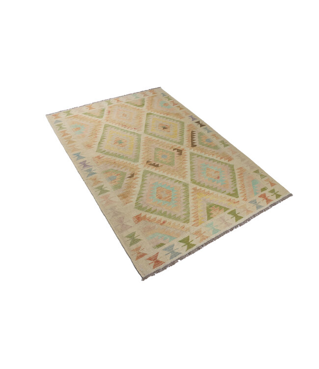 208x147 cm Handmade Afghan Traditional Kilim Area Rug Wool Carpet