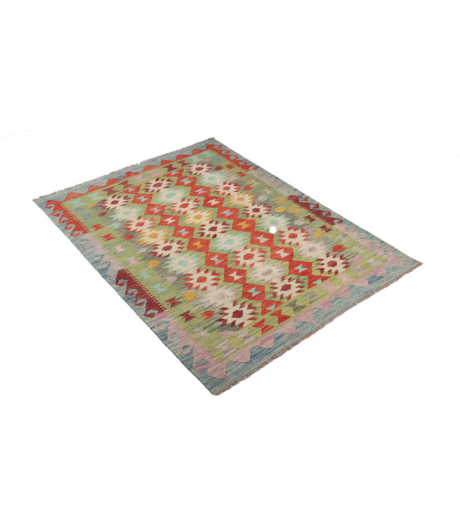 198x149 cm Handmade Afghan Traditional Kilim Area Rug Wool Carpet