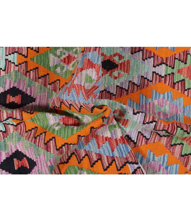 194x116 cm Handgefertigter Afghanischer traditioneller Kilim Teppich Woll