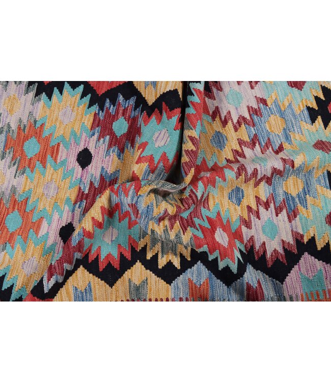 183x120 cm Handmade Afghan Traditional Kilim Area Rug Wool Carpet