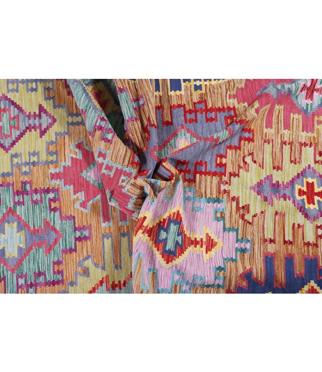 249x179 cm Handgemaakte Afghaanse traditionele Kilim Vloerkleed Wol Tapijt