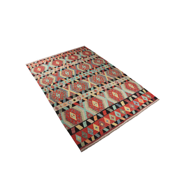 296x203 cm Handgemaakte Afghaanse traditionele Kilim Vloerkleed Wol Tapijt