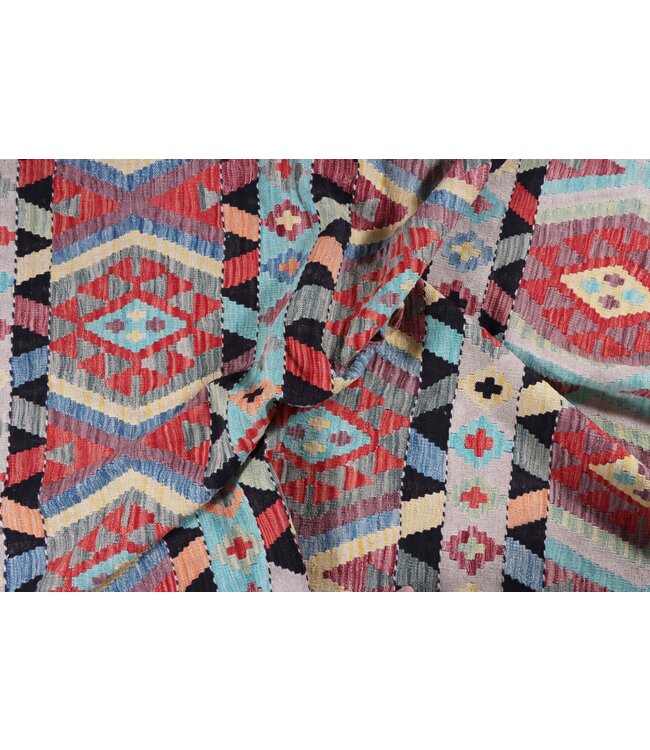 296x203 cm Handgemaakte Afghaanse traditionele Kilim Vloerkleed Wol Tapijt