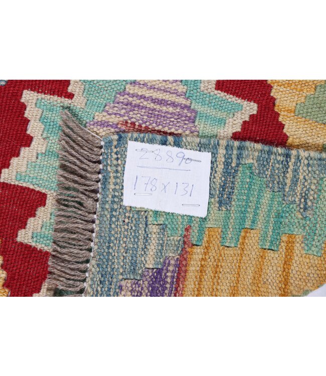 178x131  cm Handmade Afghan Traditional Kilim Area Rug Wool Carpet