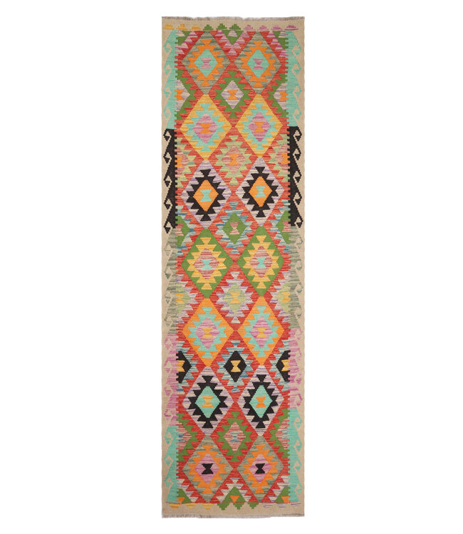 Kelim kleed loper 297 x 86 cm  vloerkleed tapijt kelims hand geweven