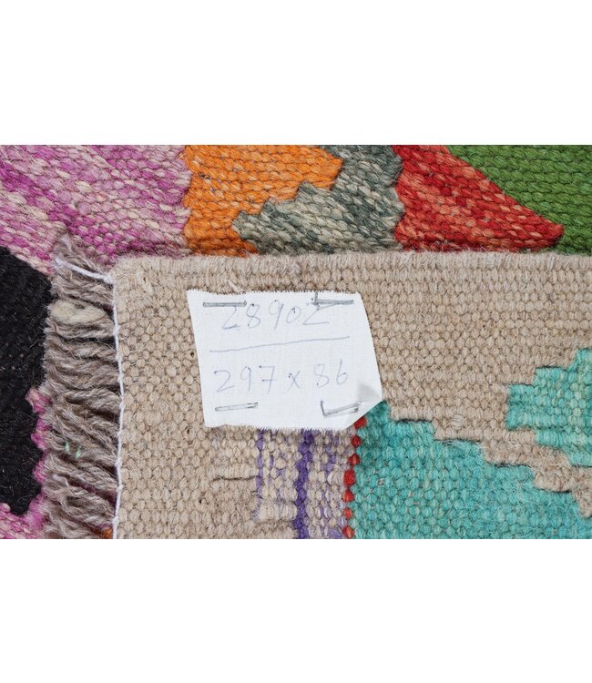 Kelim kleed loper 297 x 86 cm  vloerkleed tapijt kelims hand geweven