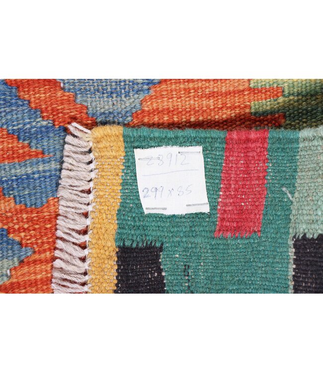 Kelim kleed loper 299 x 85 cm  vloerkleed tapijt kelims hand geweven