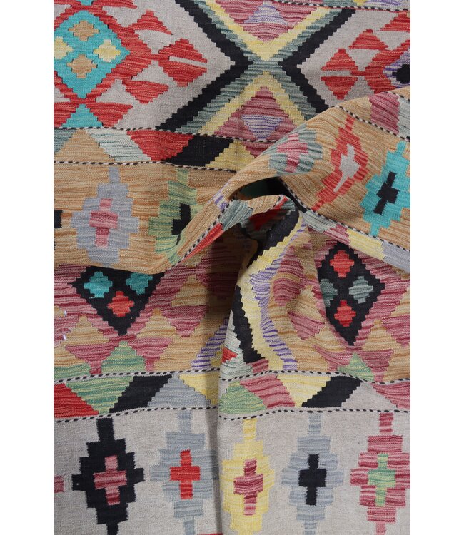 211x155 cm Handgefertigter Afghanischer traditioneller Kilim Teppich Woll