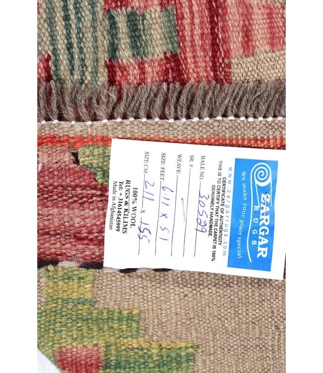 211x155 cm Handgefertigter Afghanischer traditioneller Kilim Teppich Woll
