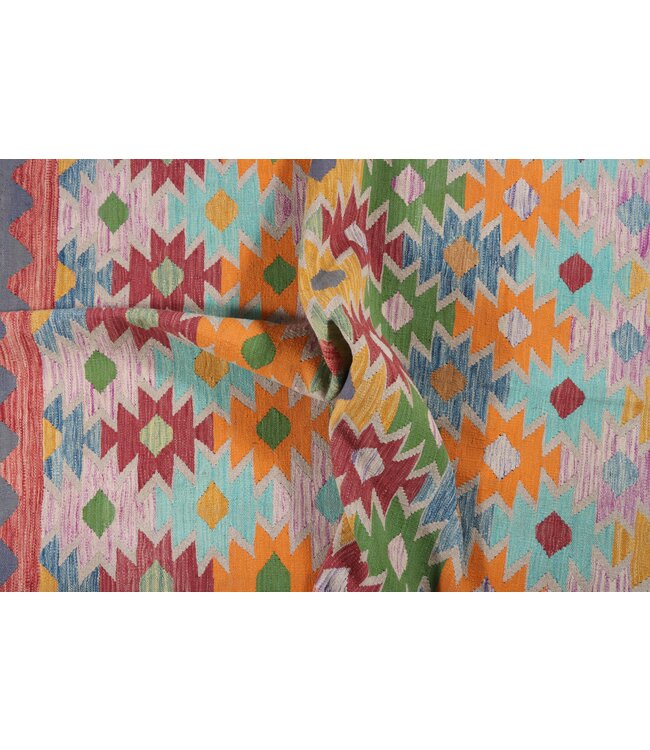 198x148  cm Handmade Afghan Traditional Kilim Area Rug Wool Carpet