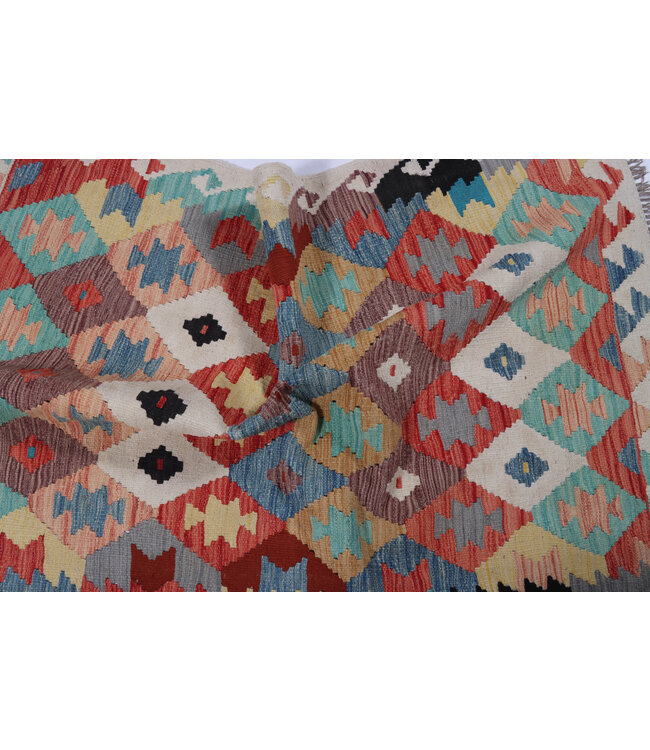 315x199 cm Handgemaakte Afghaanse traditionele Kilim Vloerkleed Wol Tapijt