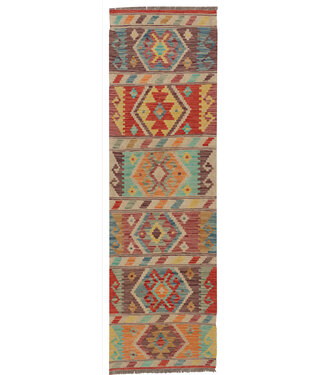 Kelim kleed loper  214 x 86 cm  vloerkleed tapijt kelims hand geweven