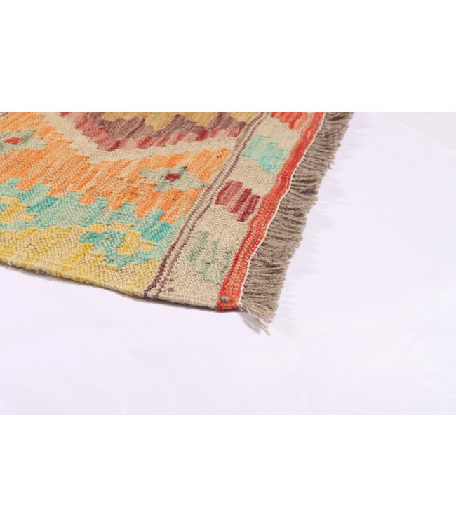 Kelim kleed loper 214 x 86 cm  vloerkleed tapijt kelims hand geweven