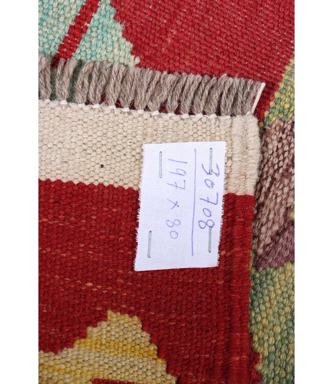 Kelim kleed loper 197 x 80 cm   vloerkleed tapijt kelims hand geweven