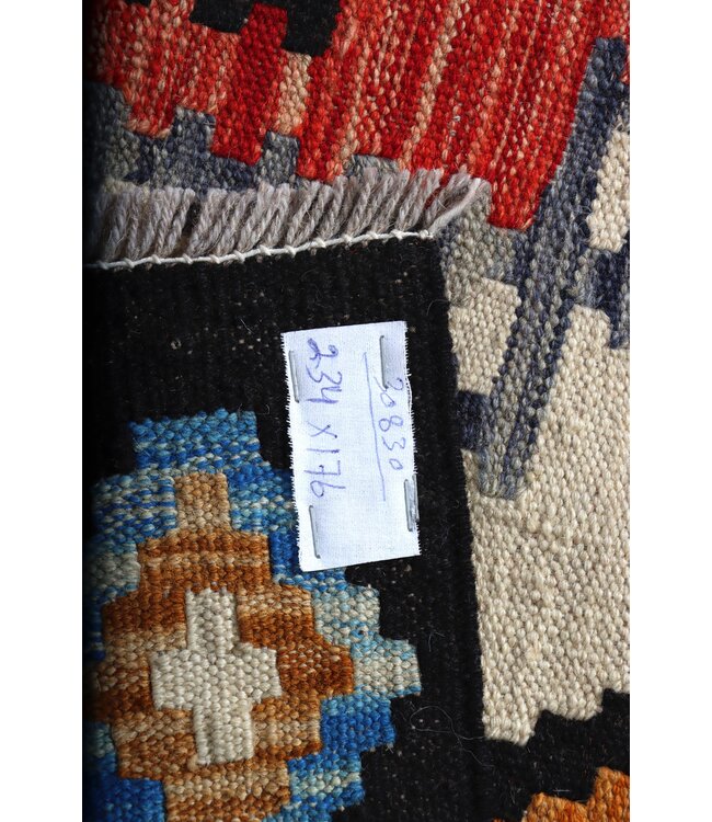 234x176 cm Handmade Afghan Traditional Kilim Area Rug Wool Carpet