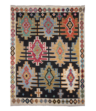 242x182 cm Handgefertigter Afghanischer traditioneller Kilim Teppich Woll