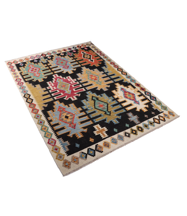 242x182 cm Handgemaakte Afghaanse traditionele Kilim Vloerkleed Wol Tapijt