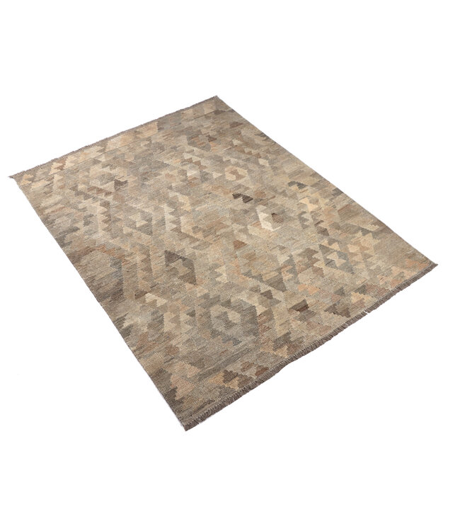 178x138  cm Hand Woven Brown Wool Kilim Area Rug