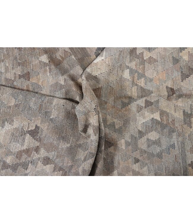 178x138  cm Hand Woven Brown Wool Kilim Area Rug