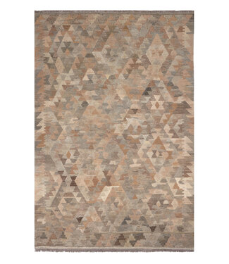 187x128   cm Handgewebte Braun Wolle Kelim Teppich