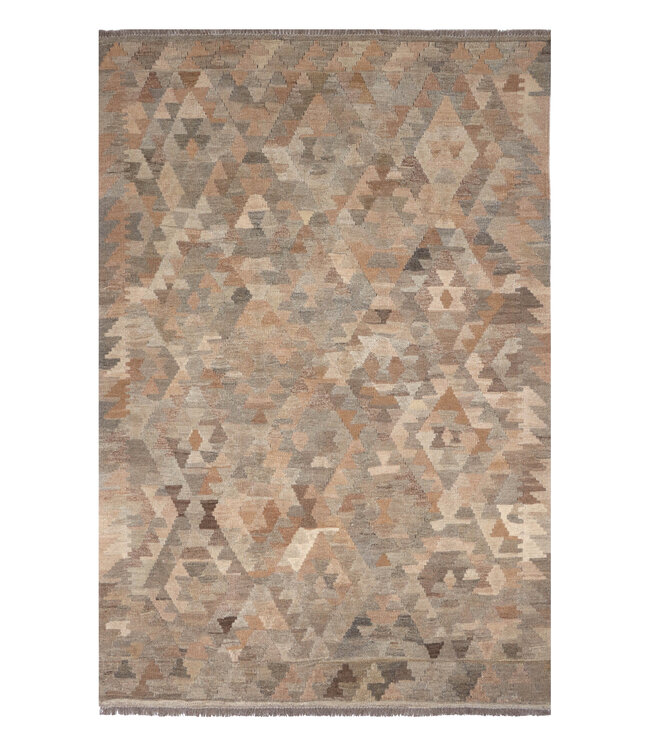 187x128   cm Handgewebte Braun Wolle Kelim Teppich