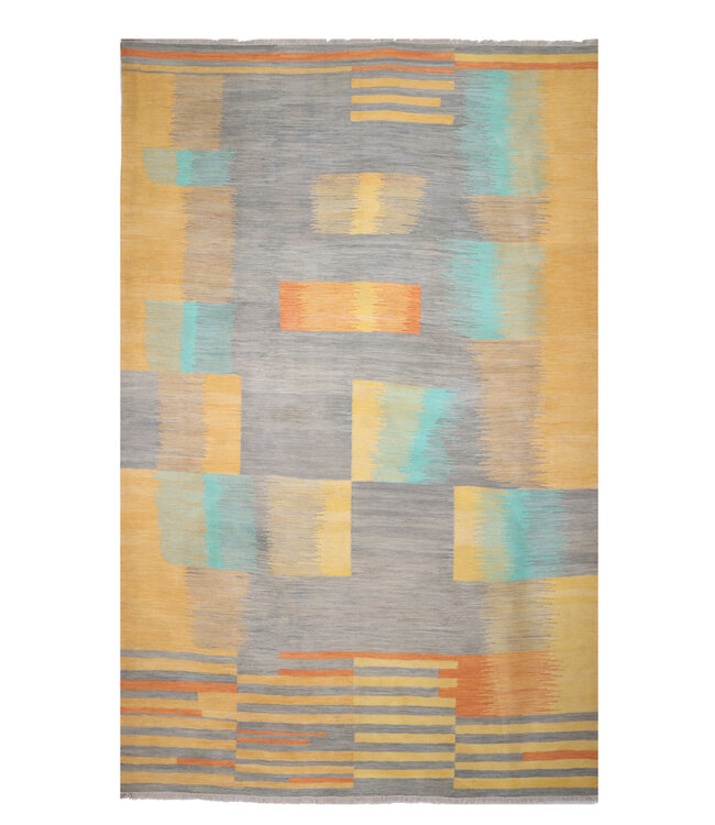 298 x 190  cm Handgemacht modern Wolle Kelim Teppich