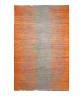 303 x 198 cm Handgemacht modern Wolle Kelim Teppich