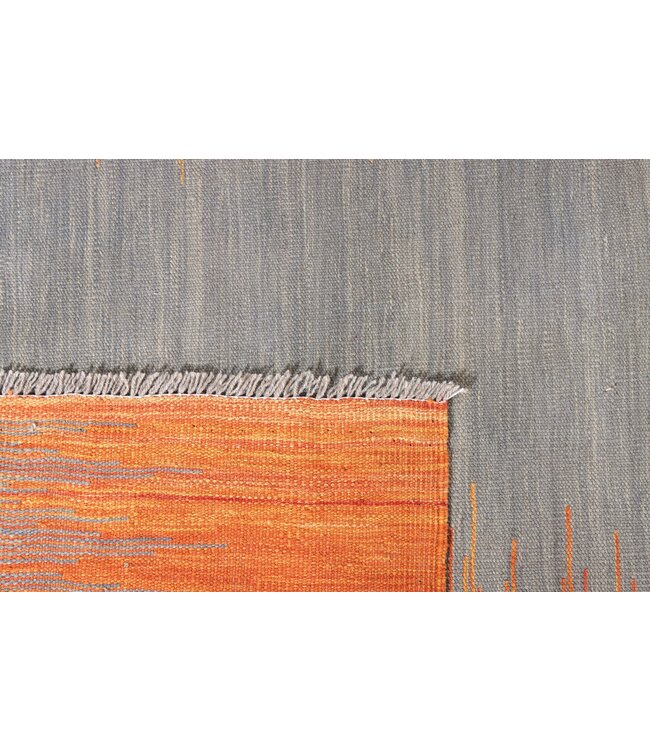 303 x 198  cm Handgemacht modern Wolle Kelim Teppich