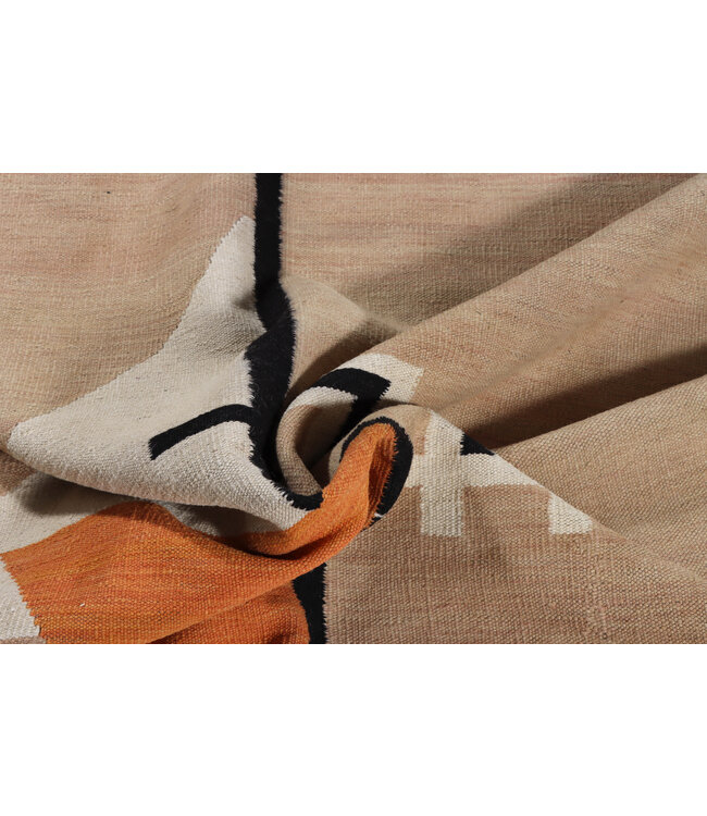 297 x 195 cm Handgemacht modern Wolle Kelim Teppich