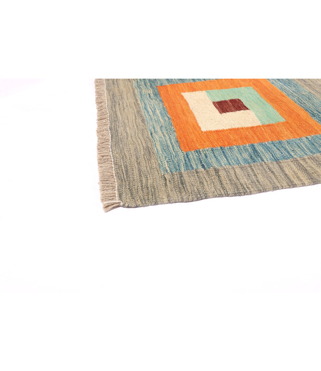 297 x 199 cm Handgemacht modern Wolle Kelim Teppich