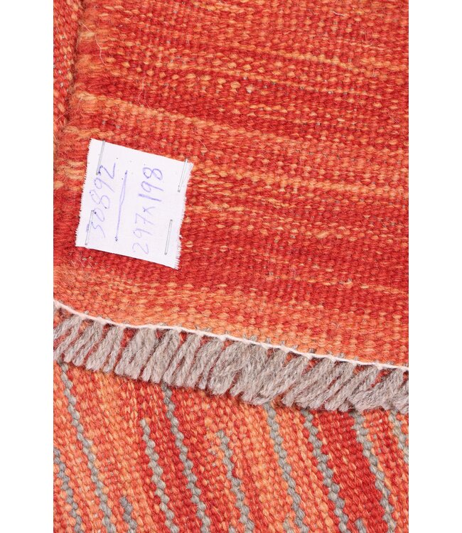 297 x 198 cm Handgemacht modern Wolle Kelim Teppich