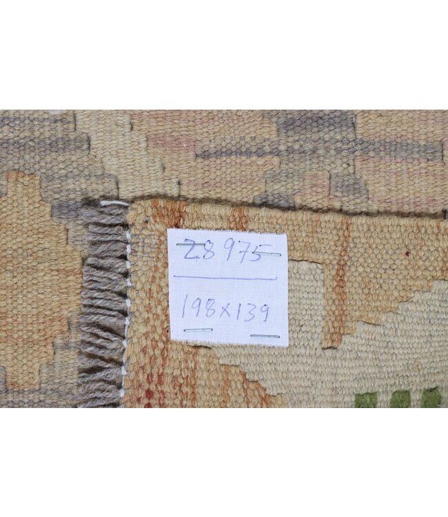 198x139  cm Handgefertigter Afghanischer traditioneller Kilim Teppich Woll