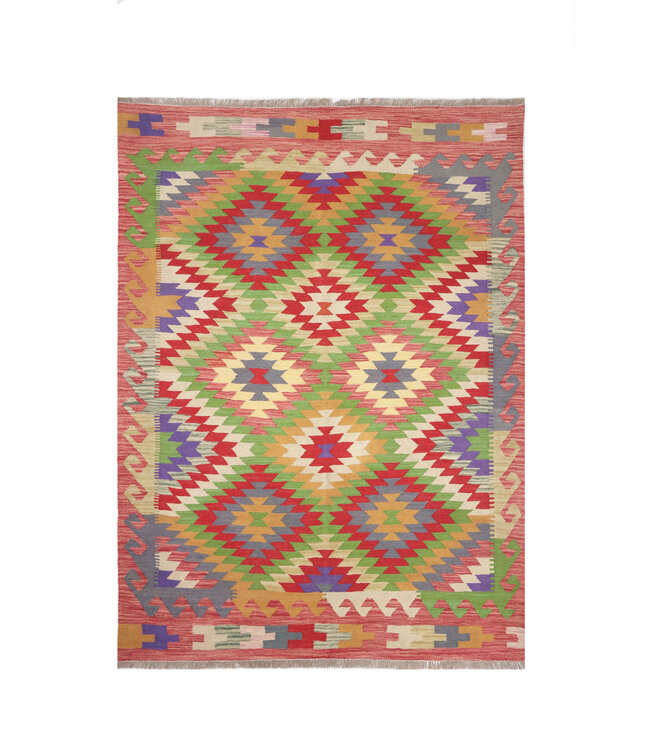 202x152  cm Handgefertigter Afghanischer traditioneller Kilim Teppich Woll