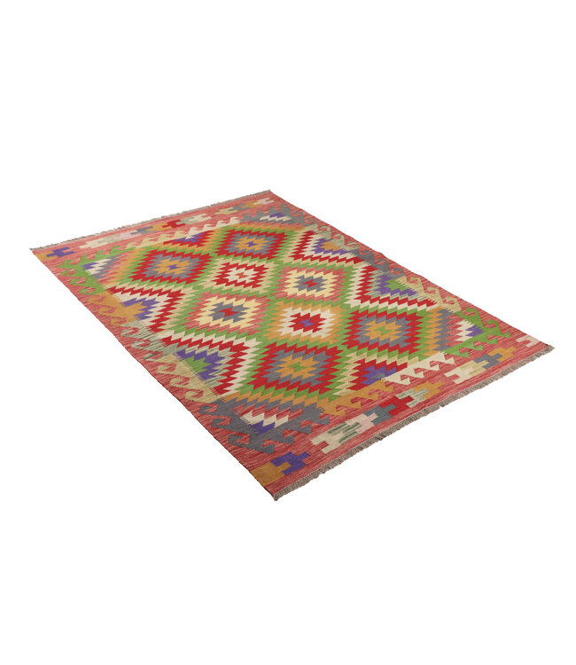202x152  cm Handgefertigter Afghanischer traditioneller Kilim Teppich Woll