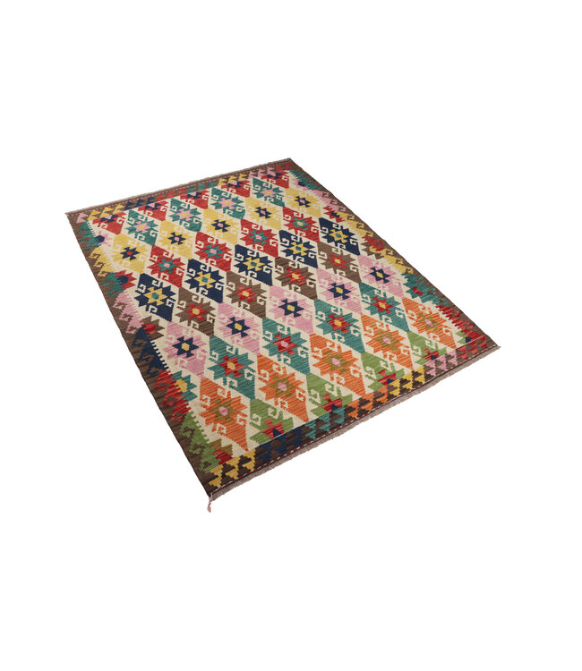 203x164 cm Handgemaakte Afghaanse traditionele Kilim Vloerkleed Wol Tapijt