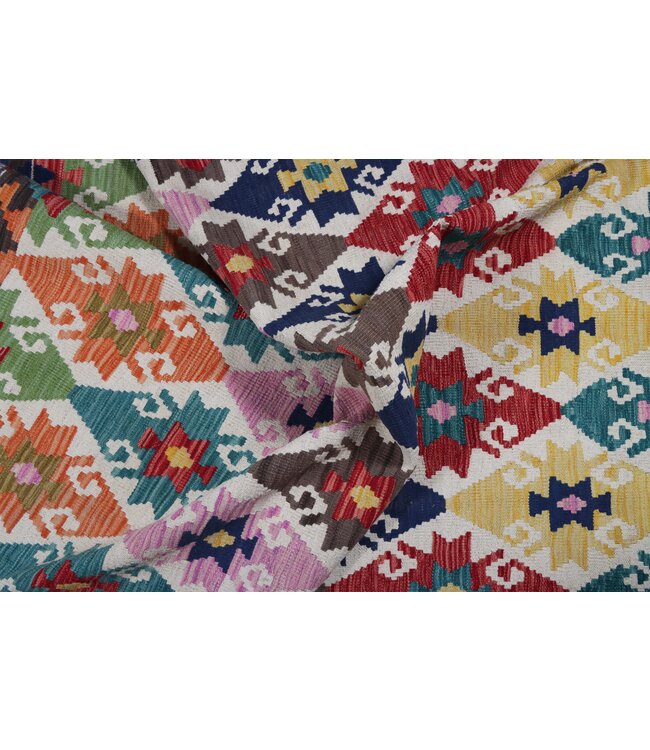 203x164 cm Handmade Afghan Traditional Kilim Area Rug Wool Carpet