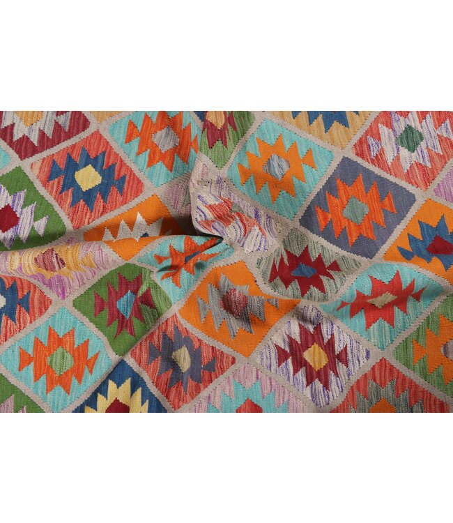 242x170 cm Handgemaakte Afghaanse traditionele Kilim Vloerkleed Wol Tapijt