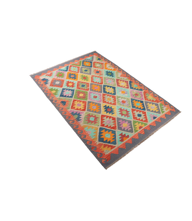 240x167 cm Handgemaakte Afghaanse traditionele Kilim Vloerkleed Wol Tapijt