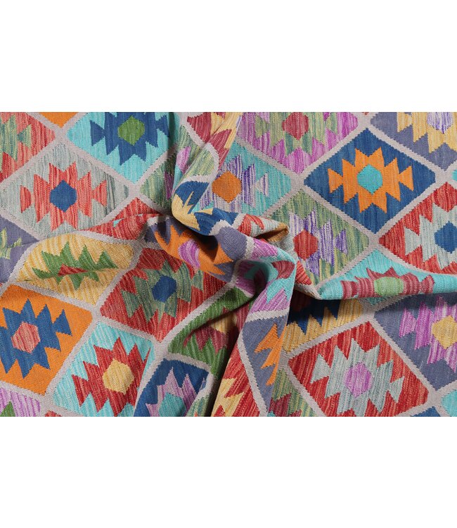 240x167 cm Handgemaakte Afghaanse traditionele Kilim Vloerkleed Wol Tapijt