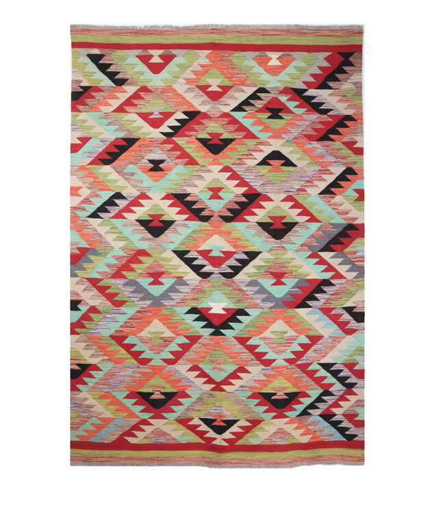 254x172 cm Handgemaakte Afghaanse traditionele Kilim Vloerkleed Wol Tapijt