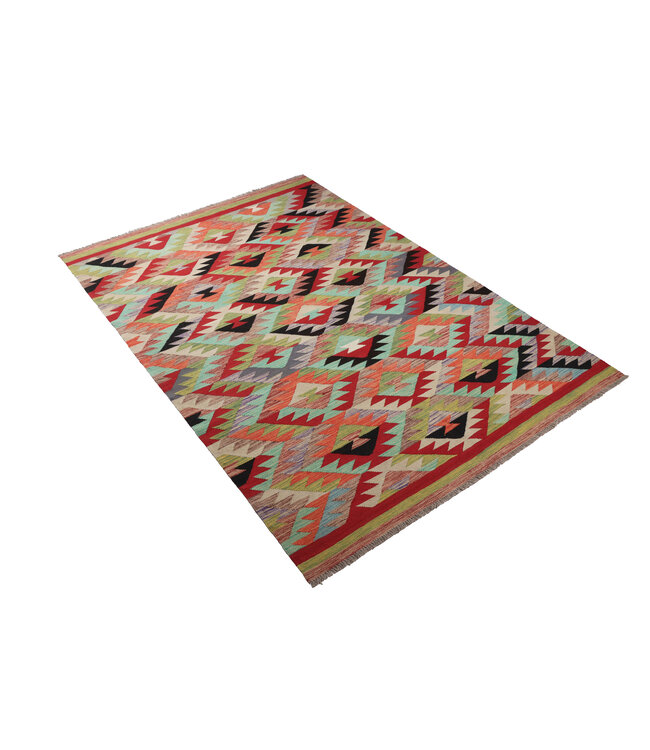 254x172 cm Handmade Afghan Traditional Kilim Area Rug Wool Carpet