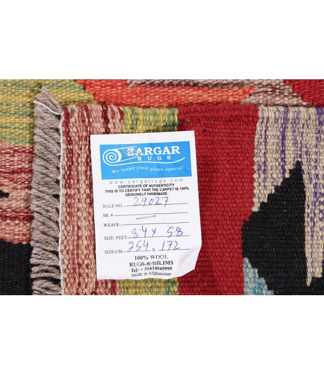 254x172 cm Handgemaakte Afghaanse traditionele Kilim Vloerkleed Wol Tapijt