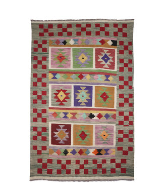 254x168 cm Handgefertigter Afghanischer traditioneller Kilim Teppich Woll 254x168 cm Handgefertigter Afghanischer traditioneller Kilim Teppich Woll