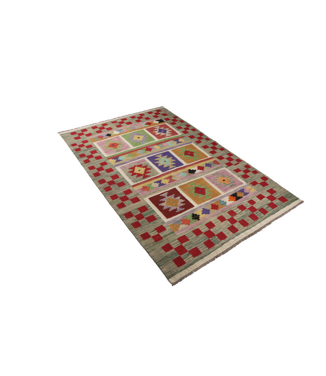 254x168 cm Handmade Afghan Traditional Kilim Area Rug Wool Carpet