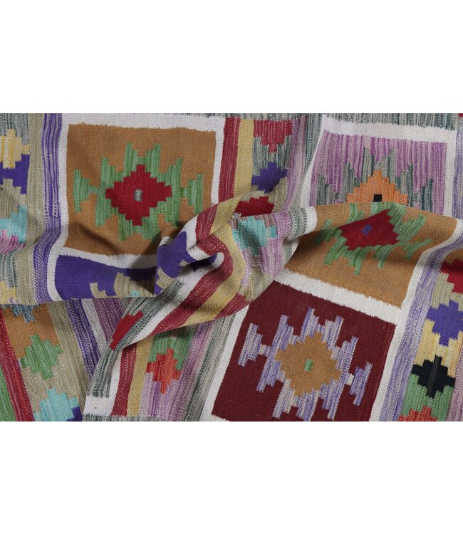 254x168 cm Handgemaakte Afghaanse traditionele Kilim Vloerkleed Wol Tapijt